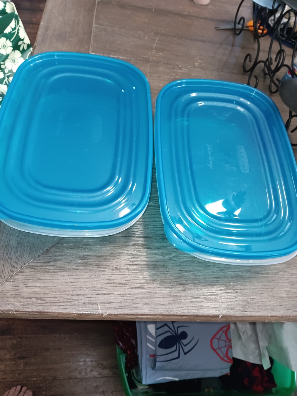 Rubbermaid Blue Plastic Food Storage Containers - Set of 2